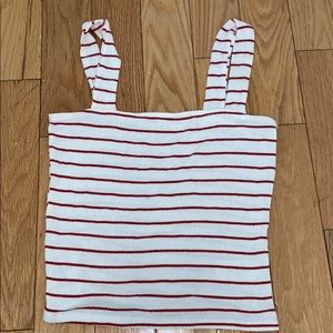 White and Red Crop top